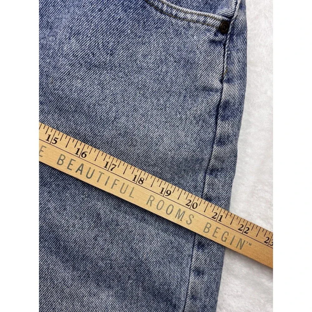 Vintage LEE Shorts 14 High Waist Light Wash Jean Denim Mom Made In USA 80's